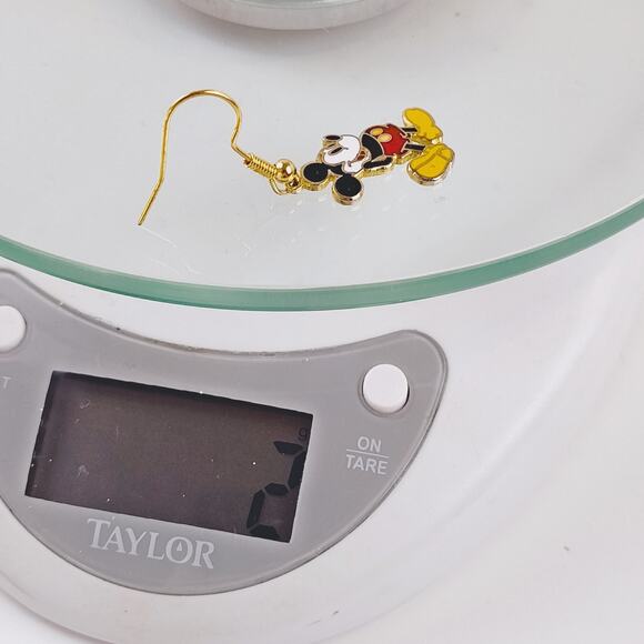 Disney Mickey Mouse Dangle Enamel Earrings Red Shorts Yellow Shoes - Picture 8 of 8